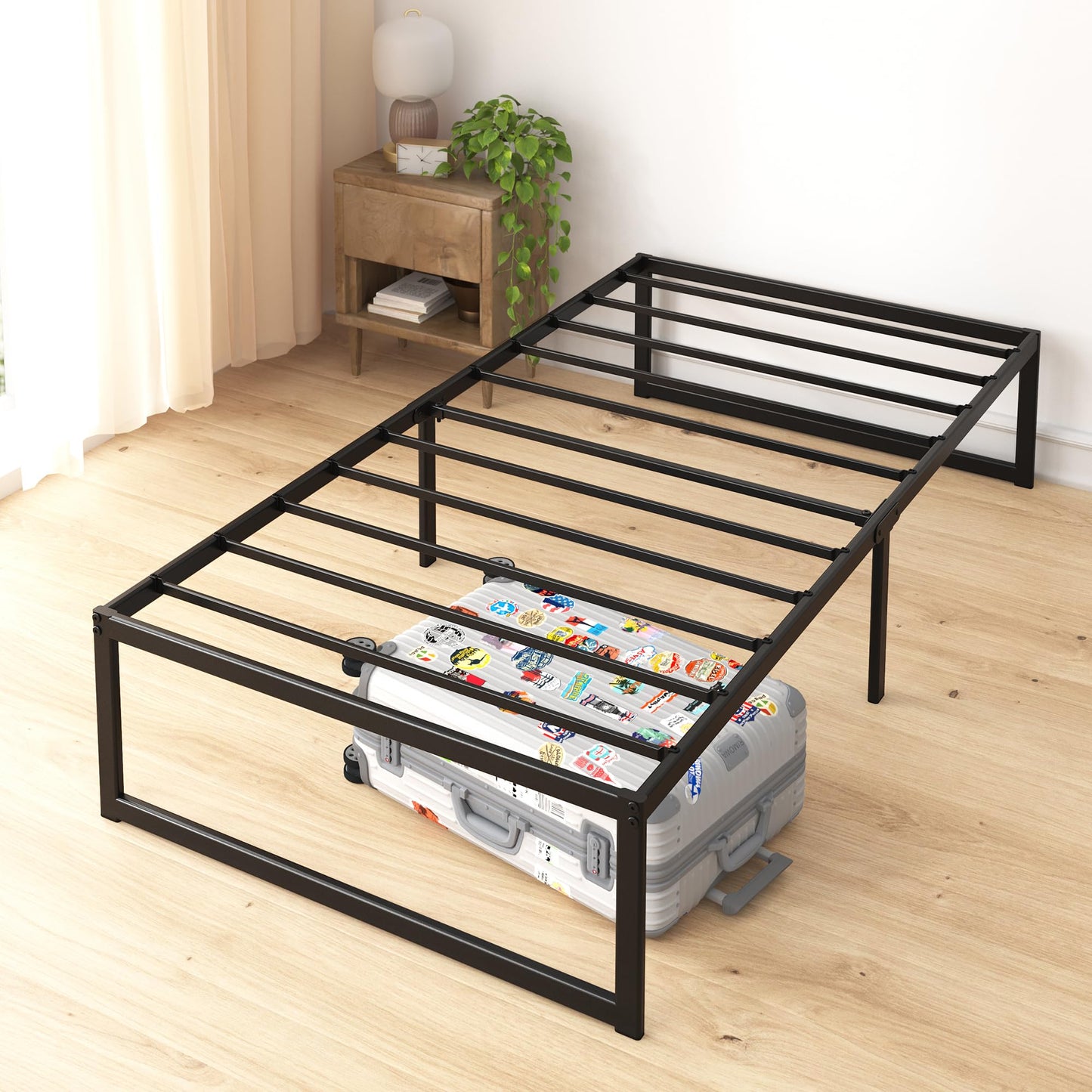 ZINUS Abel Metal Platform Bed Frame, Mattress Foundation with Steel Slat Support, No Box Spring Needed, Easy Assembly, King