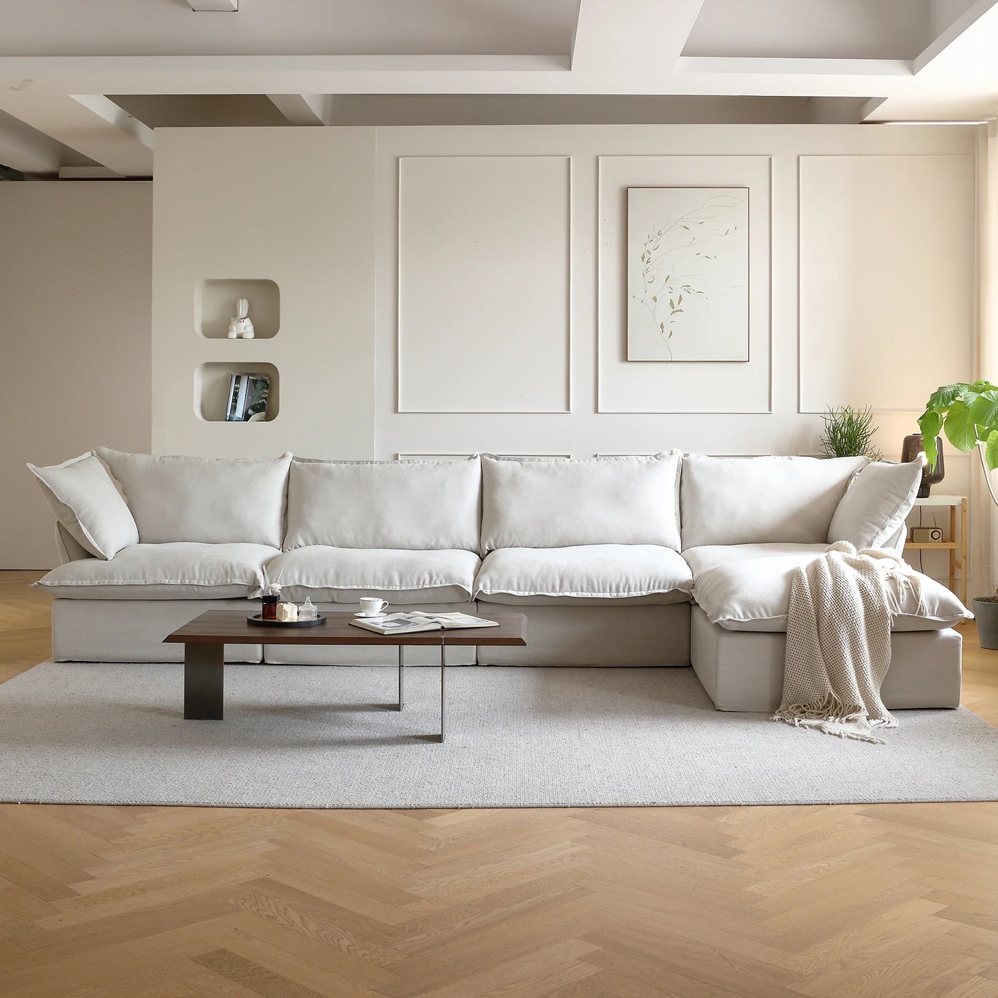 163" L Shape 5 Piece Sectional