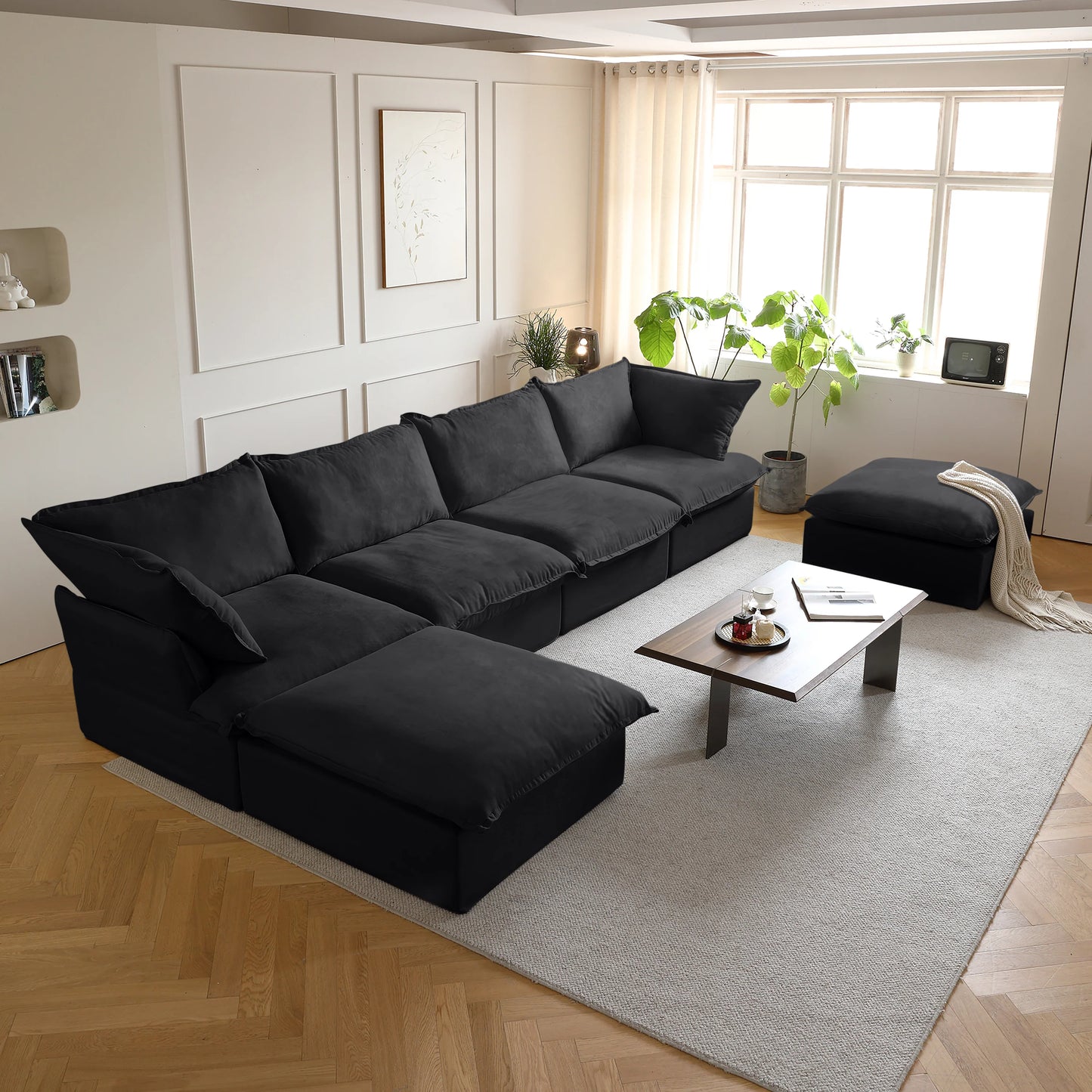 U Shape 6 Piece Modular Sectional