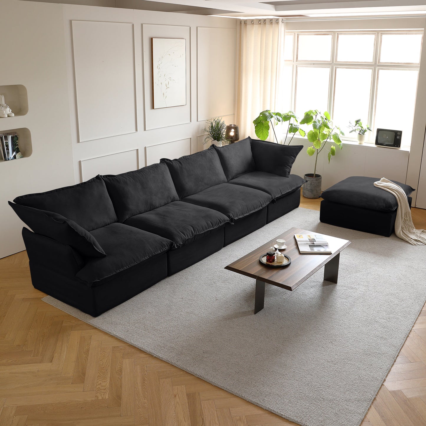 163" L Shape 5 Piece Sectional