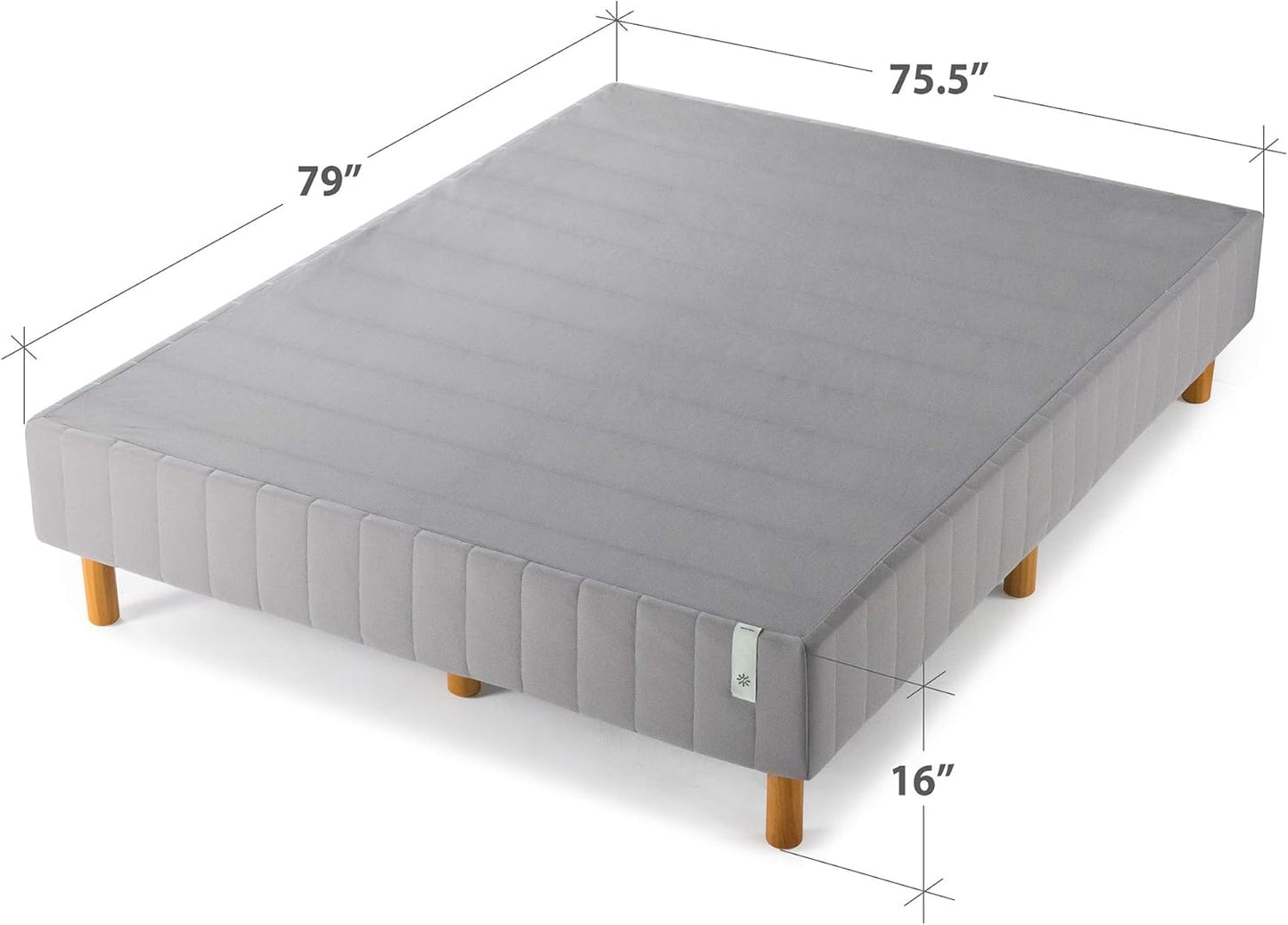 ZINUS GOOD DESIGN Award Winner Justina Metal Mattress Foundation, 16 Inch Platform Bed, No Box Spring Needed, Grey,King