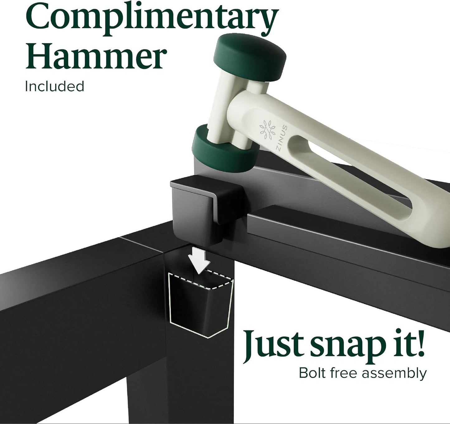 ZINUS GOOD DESIGN Award Winner Justina Metal Mattress Foundation, 16 Inch Platform Bed, No Box Spring Needed, Grey,King