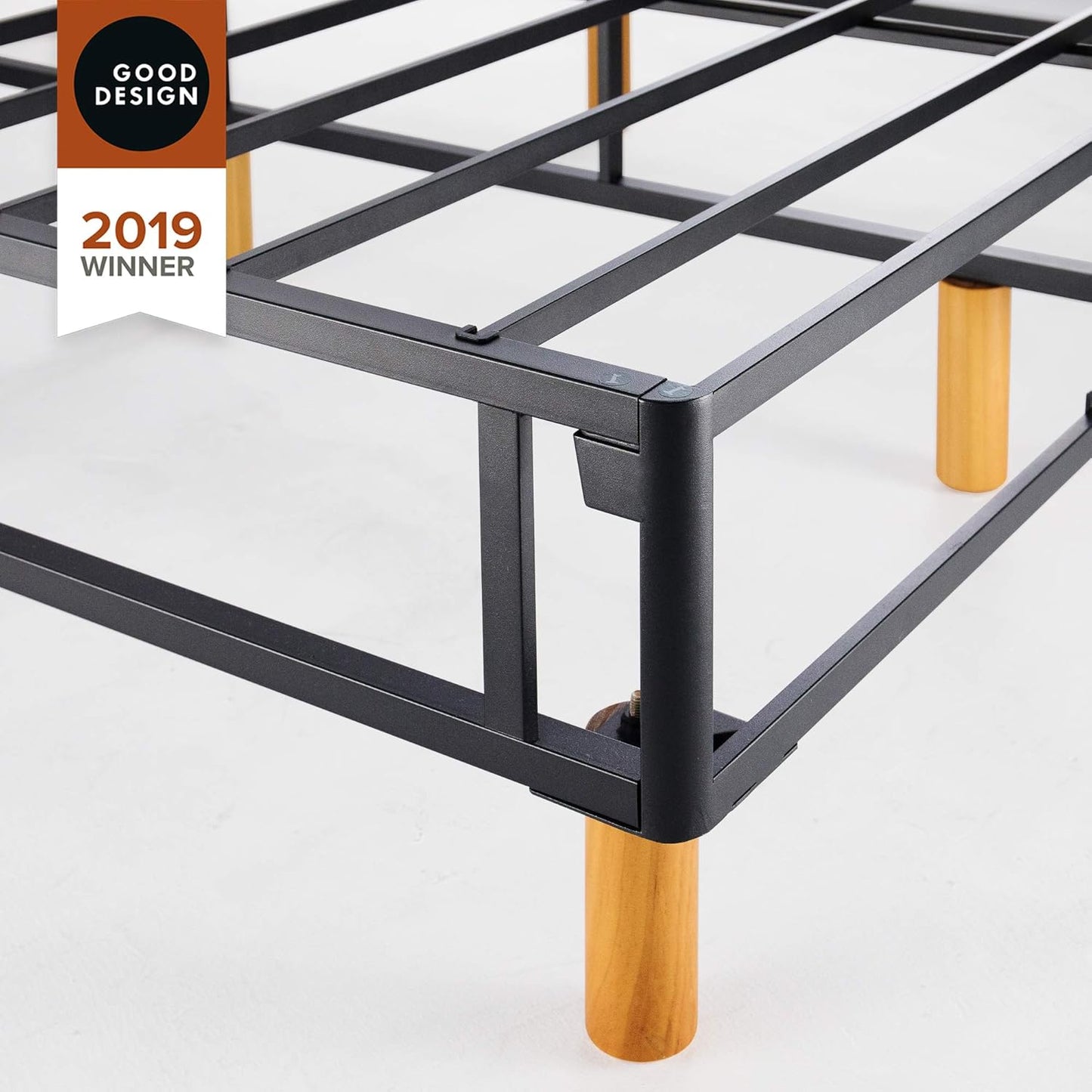 ZINUS GOOD DESIGN Award Winner Justina Metal Mattress Foundation, 16 Inch Platform Bed, No Box Spring Needed, Grey,King