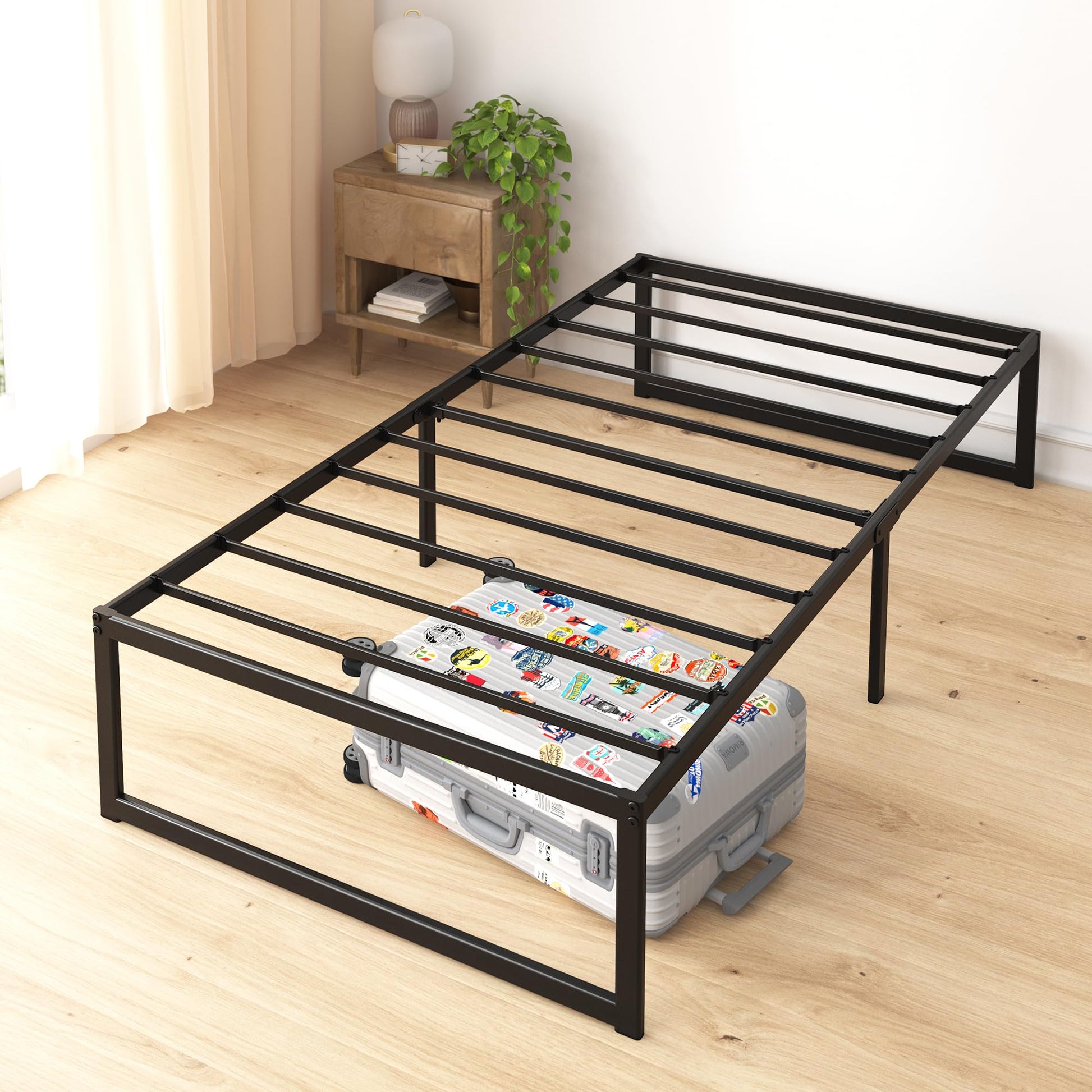 ZINUS Abel Metal Platform Bed Frame, Mattress Foundation with Steel Slat Support, No Box Spring Needed, Easy Assembly, King
