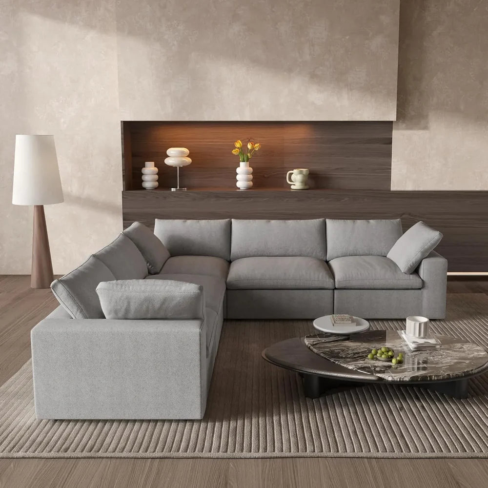 5 Piece L Shape Cloud Sectional