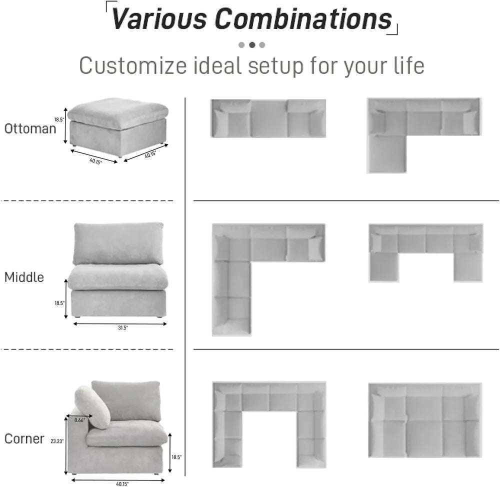 8 Piece Cloud Sectional