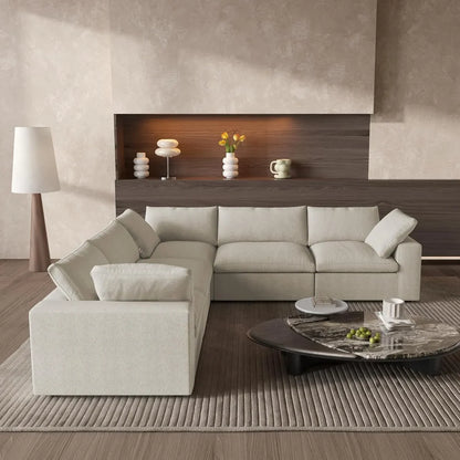 5 Piece L Shape Cloud Sectional