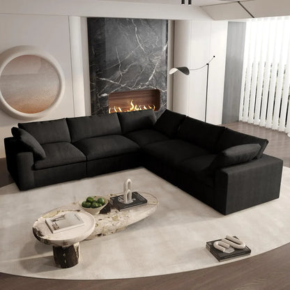 5 Piece L Shape Cloud Sectional