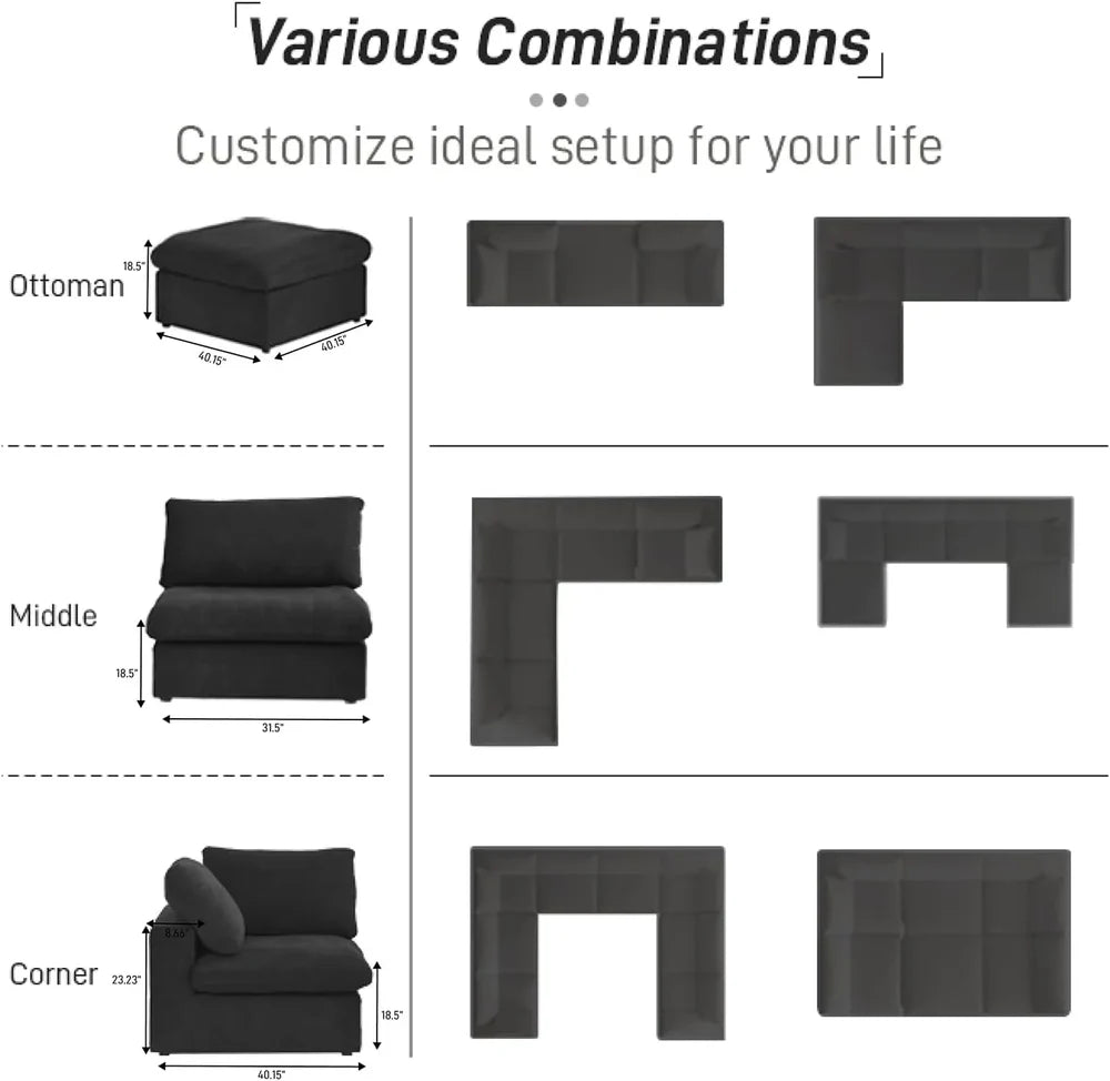 8 Piece Cloud Sectional