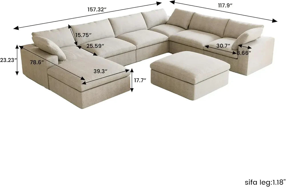 8 Piece Cloud Sectional