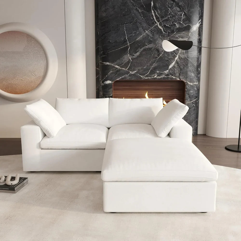 80" Modular Cloud Sofa with Storage Ottoman