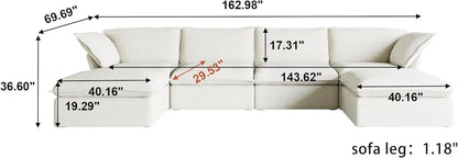 U Shape 6 Piece Modular Sectional